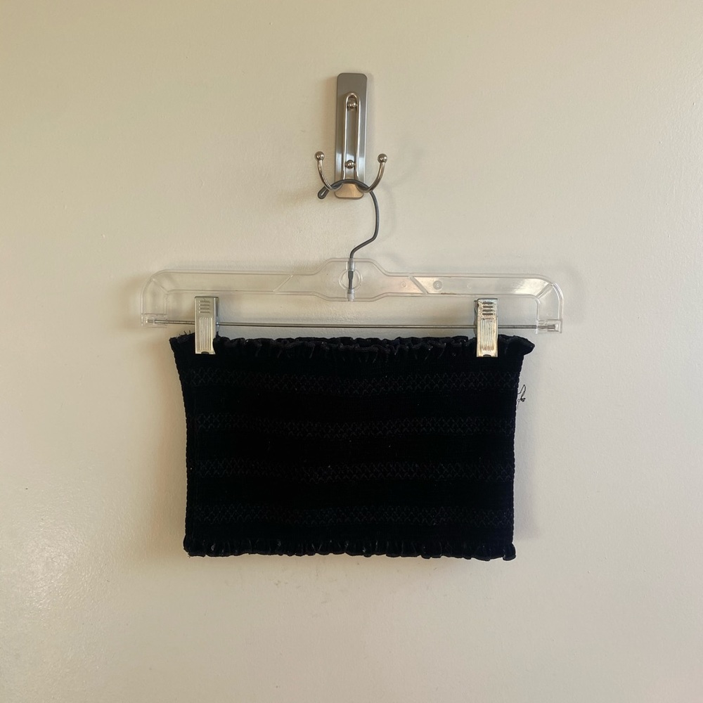 Urban Outfitters Black Velvet Tube Top